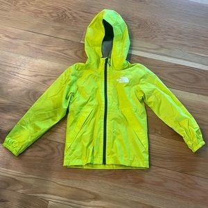 The North Face kids Zipline Rain Jacket. Size XS. Lime Green.